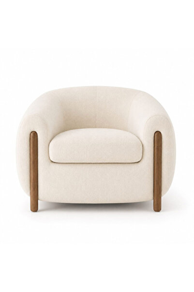 homejoyz Boucle and Swedish Wood Chair - Porto - 85X80X85 cm - Off-White