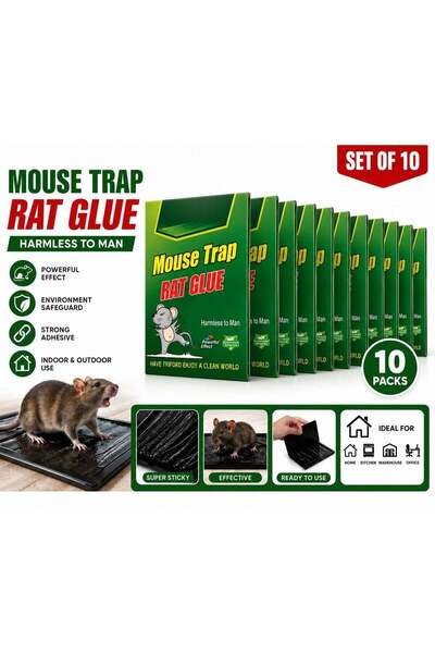Generic Set of 10 Mouse Glue Traps, Rat Trap, Mouse Traps with Enhanced Adhes...