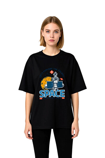 PayBuy Tricou supradimensionat pentru femei cu imprimeu Space Adventure 1975 ...