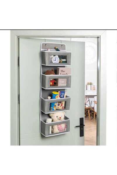 Generic Brand Behind-The-Door Organizer with 4 Pockets and Hanging Cabinet Organizer