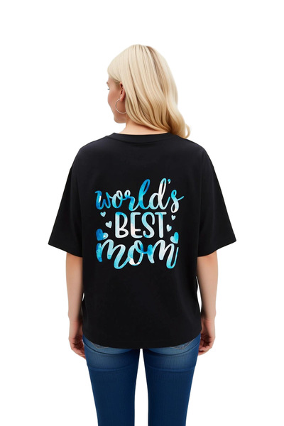 PayBuy Women's Oversize Short Sleeve T-Shirt the Best Mom in the World Printe...