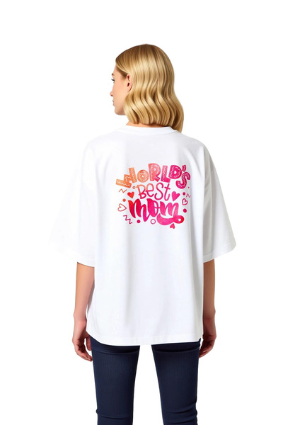 PayBuy Women's Oversize T-Shirt Mother's Day Floral Heart Print Relaxed Fit C...