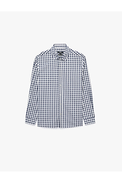 Koton Classic Collar Long Sleeve Regular Fit Gingham Shirt