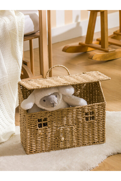 LC Waikiki Wicker Basket Organizer 37 cm for Style Enthusiasts from Uzg Store