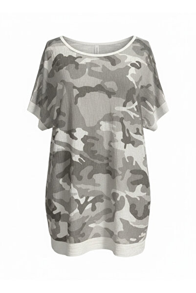 PHUTİ COLLECTION Italian Camouflage Bluz with Pul Detail