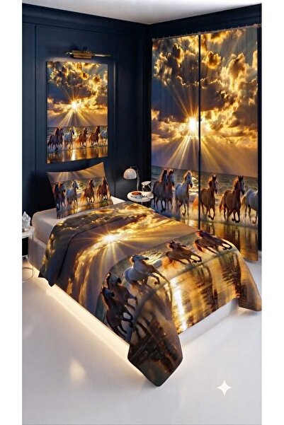 Elmas Dizayn 280*240 Cm. Special Design Single Bedding Set with Background Cu...