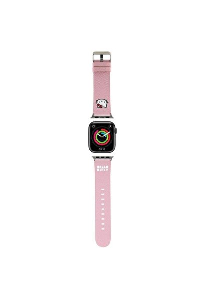 Hello Kitty Pasek HKAWMPGKHP Apple Watch 38/40/41mm ροζ λουράκι με κεφάλι γάτας