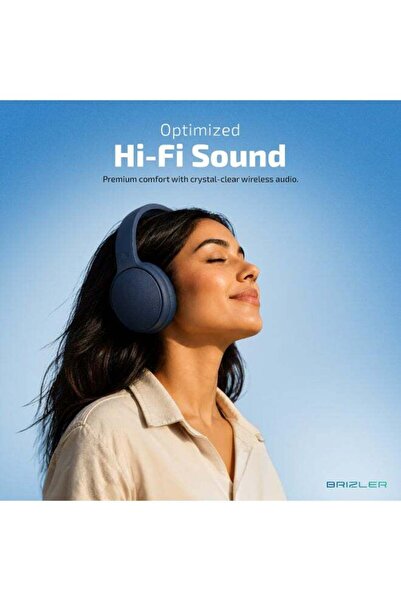 BRIZLER Wireless Over-Ear Headphones with 70-Hour Playtime, Bluetooth 5.4, 40mm Drivers, Deep Bass, Foldable Design, 3.5mm Aux & USB-C Adapter Included – Black