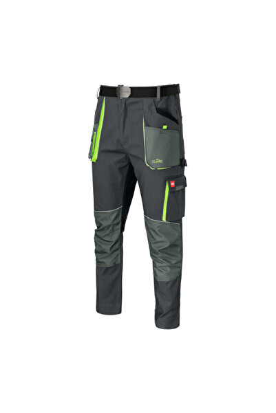 art.mas Pantaloni de lucru in talie, 260 gsm, Classic Stretch Slim, gri-negru