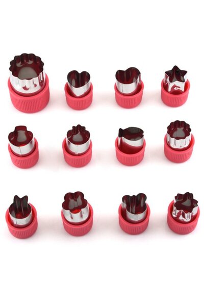 STARSTAR 12-piece cookie cutter set, stainless steel, suitable for flipping c...