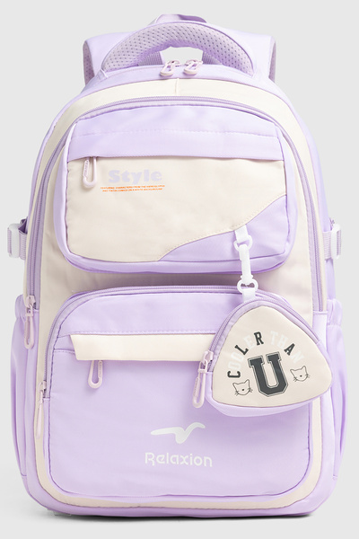 By Hakan 2466 Triple Set Primary School Bag with Pen Holder and Lunch Bag Lila