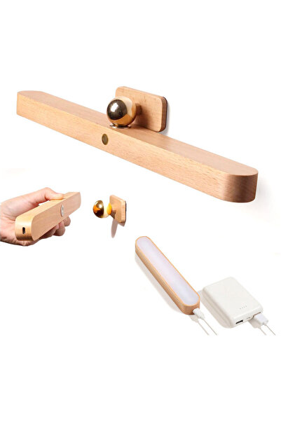 STARSTAR Rechargeable LED strip light in beech wood, touch-sensitive and port...