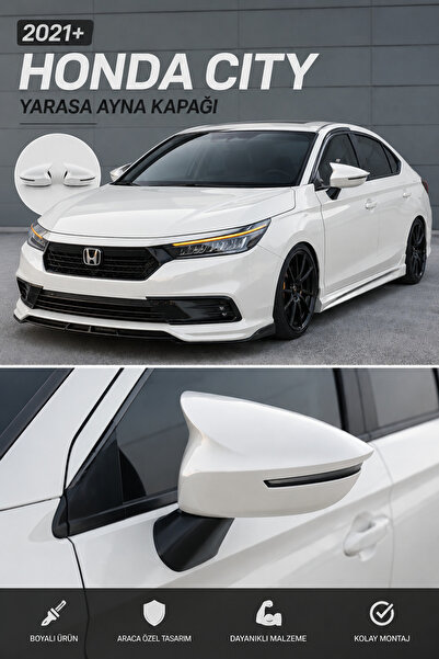 ModGR-Dizayn HONDA CİTY 2021+ ARACA ÖZEL BOYALI YARASA AYNA KAPAĞI A+ PLATİN ...