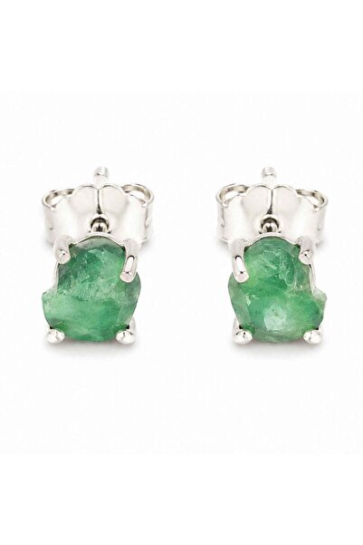 craftmystic Cercei Argint 925 cu Smarald Brut - Energie Verde si Eleganta Aut...