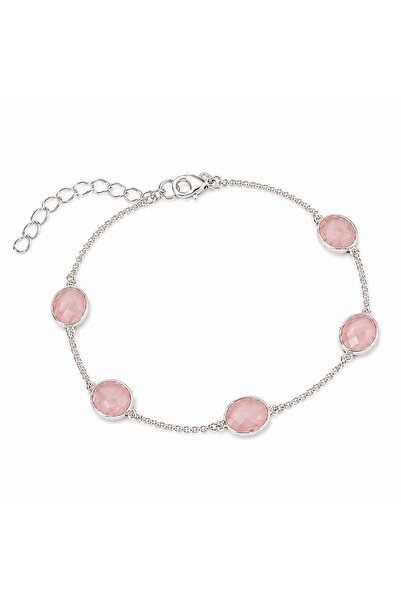 craftmystic Bratara Argint 925 ajustabilă cu Cuart Roz Fatetat Oval - Iubire ...