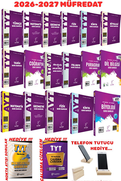2027 TYT AYT Güncel Tyt Tüm Dersler Ayt Sayısal Dersler Soru Bankası Seti+3'lü HEDİYE!!!