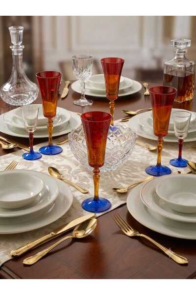 GenelTedarik Colorful 6-Piece Glass Set 180 Cc