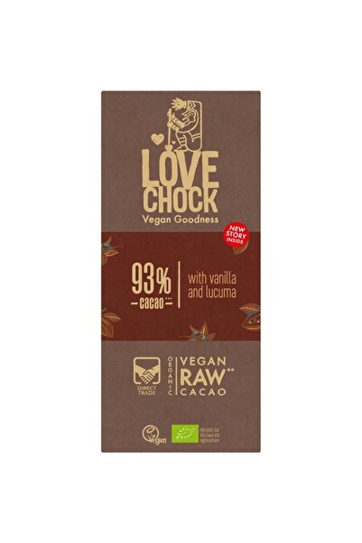 Lovechock Ciocolată vegană crudă cu 93% cacao organic, 70g