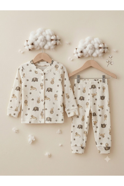 Seçkin Baby 100% Cotton Baby Boy Snap Pajama Set