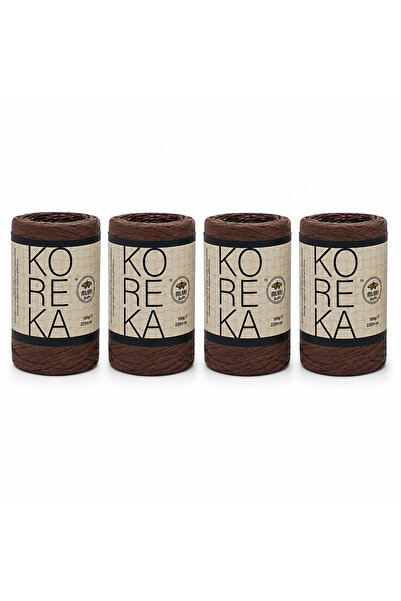 Milano Koreka Raffia Paper Thread 86 No. Bitter Brown 4 Pieces 400 Gr 880 Mt ...