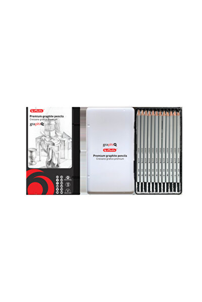 Herlitz Creion Grafit 2H/H/F/Hb/B/2B/3B/4B/5B/6B/7B/8B Hexagonal Corp Arginti...