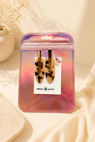 Metanoyaco Pachet de 2 agrafe de machiaj cu leopard (dimensiune mică)