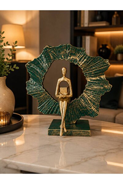ersu store 30cm Modern Soyut İnsan Figürlü Dekoratif Biblo – Gold Krem Halka ...