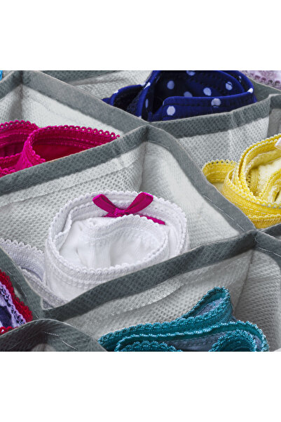 Alista Home Cutie de depozitare din material textil 32x32x12 cm, gri, cu 8 bu...