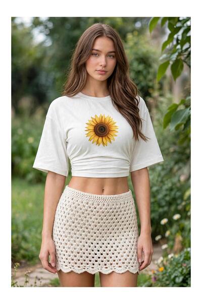 PERISENSE Women's Lycra Bat Sleeve Crop T-Shirt, Fitted at the Waist, Stretch...