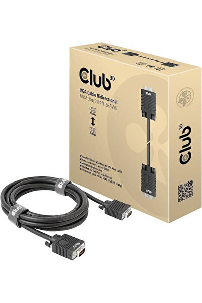 Other Καλώδιο Club3D VGA αρσενικό σε VGA αρσενικό Μαύρο 3μ (CAC-1703)