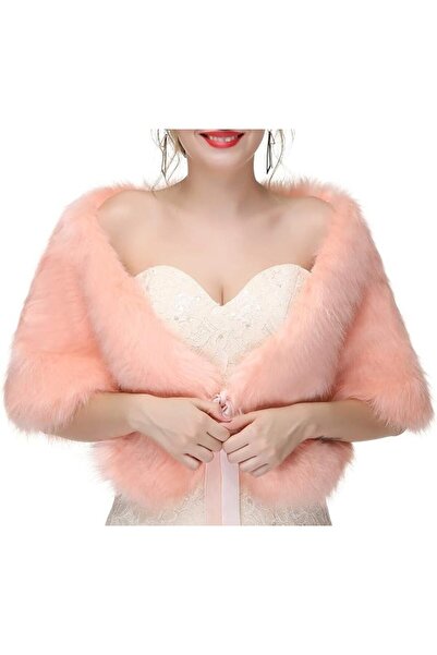 GENERAL Faux Fur Shawl Wrap Stole Shrug Winter Bridal Wedding Cover Up