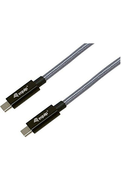 EQUIP Πλεγμένο καλώδιο βίντεο USB 3.2 USB-C αρσενικό σε USB-C 240W PD Μαύρο 3μ