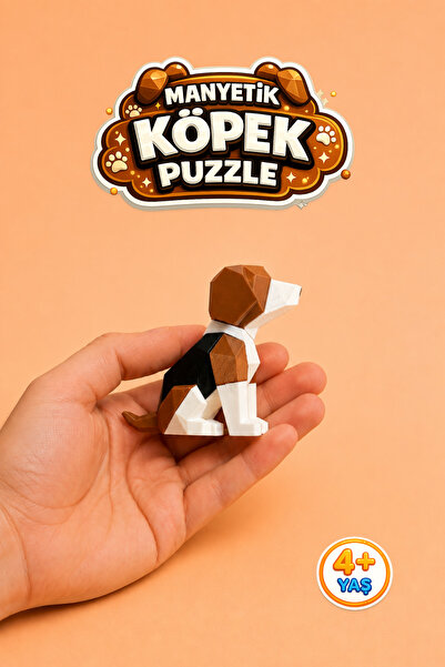 Polstoys Manyetik Köpek Yapboz 3D Puzzle Oyuncak – Parçalı Köpek Figürü