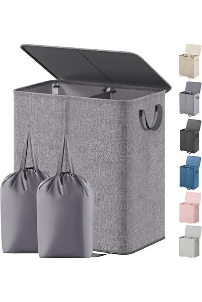 GENERAL Lavivet Double Laundry Hamper with Lid and Removable Laundry Bags, La...