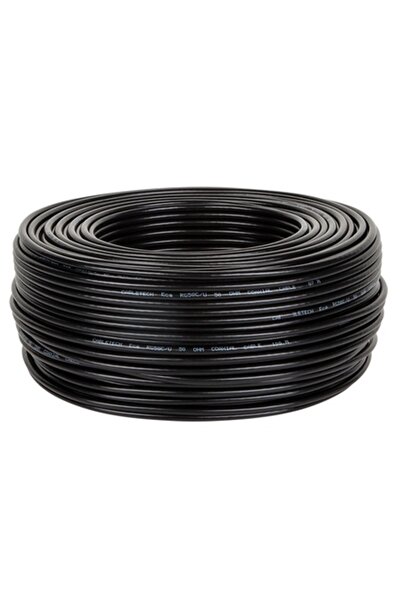 Cabletech Cablu coaxial RG58, rolă de 100m, cablu ecranat de 50 Ohm pentru ap...