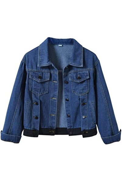GENERAL ebossy womens Women Candy Color Long Sleeve Loose Denim Jacket Long S...