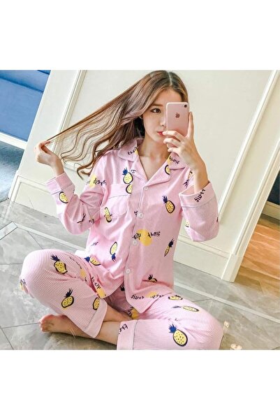 GENERAL Women'S Pajama Set Women'S Pure Cotton Pajama Set Pure Color Striped ...