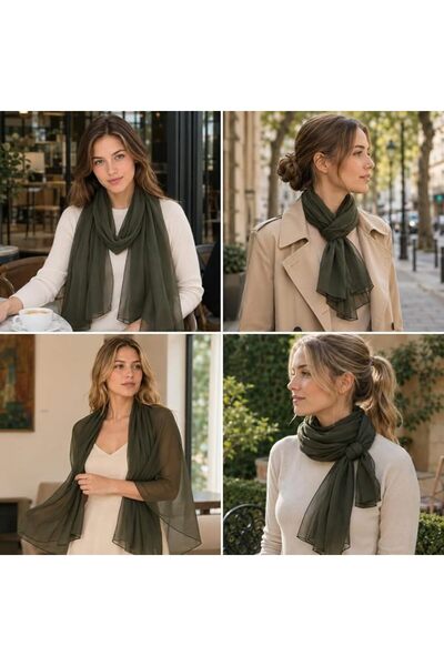 YOUR SMİLE for Women Lightweight Breathable Solid Color Soft Chiffon Long Fas...