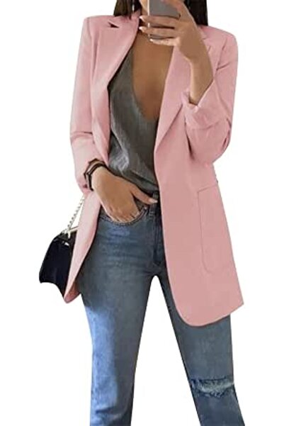 YMing Women's Blazer, Elegant Loose Cardigan Jacket with Lapel Collar, Notch ...