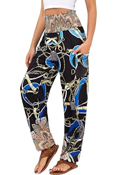 GENERAL QIANXIZHAN womens Boho Palazzo Slacks