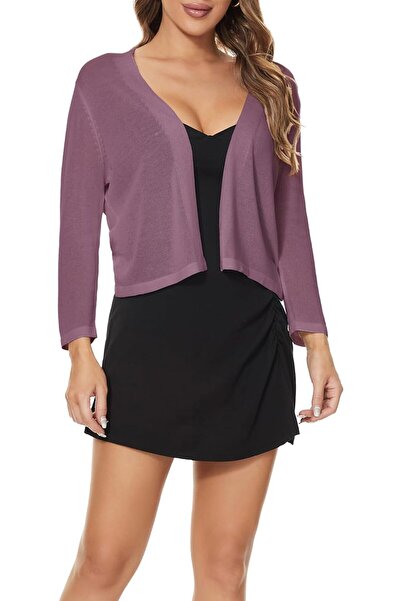 GENERAL Satuun Women's 3/4 Sleeve Shrugs Lightweight Open Front Cropped Cardi...