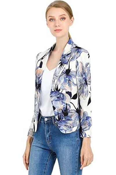 Allegra K Women's Open Front Office Work Business Crop Suit Blazer Jacket