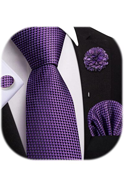 Dubulle Mens Paisely Silk Tie for Men Necktie and Pocket Square Set