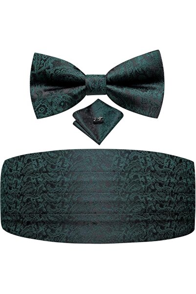 Dubulle Mens Paisely Silk Tie for Men Necktie and Pocket Square Set