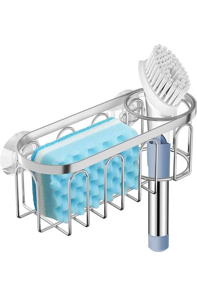 GENERAL 2 in 1 Sink Suction Cup Sponge Holder for Sponge, Scrubber, soap, Kit...