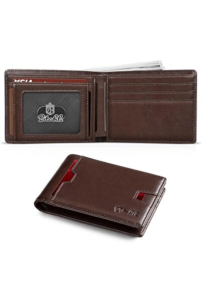 Zitahli Slim Wallet for Men with Bill Compartment RFID Leather Bifold Mens Wa...