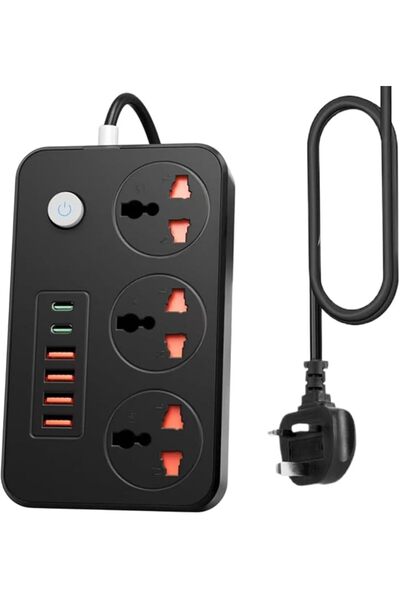 NECOMIC Necomi Power Strips Extension Lead Outlets with 4 (3.1A) USB Hub, 6 G...