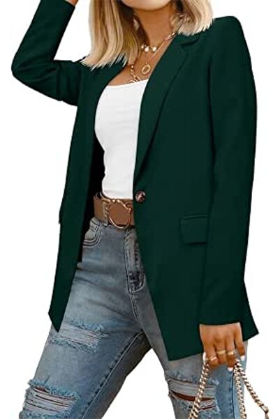 Crazyflie CRAZY GRID Womens Casual Blazer Jacket Long Sleeve Open Front Work ...