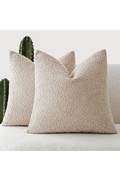 GENERAL Foindtower Pack of 2 Textured Boucle Throw Pillow Covers Accent Solid...