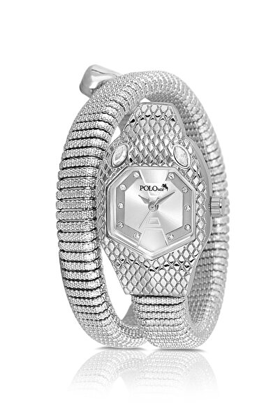 Poloair Snake Wrap Around Women's Wristwatch Silver Color Pl-1615B2X